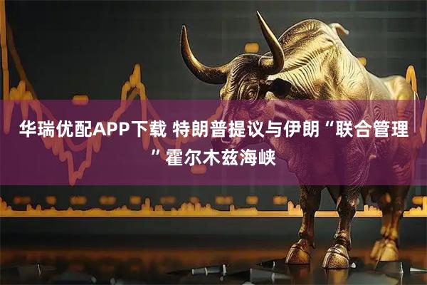 华瑞优配APP下载 特朗普提议与伊朗“联合管理”霍尔木兹海峡